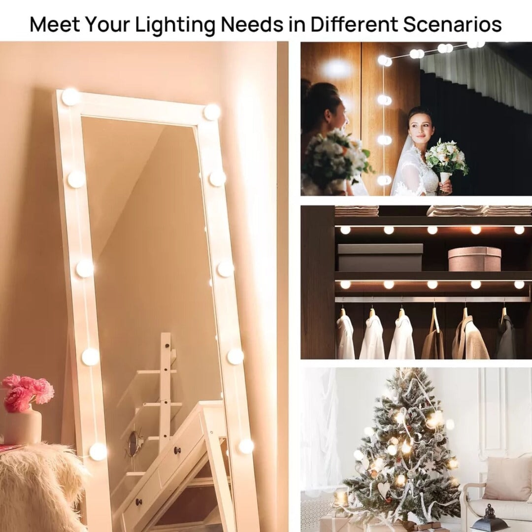 Vanity Mirror Lights – USB Vanity Lights Makeup Lighting 10 Dimmable Light Bulbs